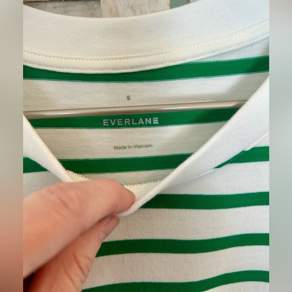 Everlane The Weekend Green and White Striped Tank Dress. Size Small - Picture 3 of 11